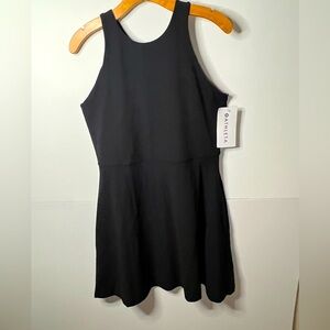 NWT ATHLETA Conscious Dress black racerback skater dress L